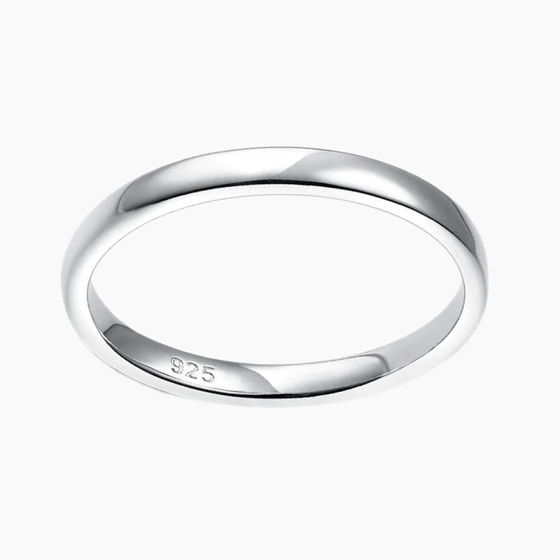 women’s minimalist engagement rings-2mm Classic Sterling Silver Men's Wedding Ring