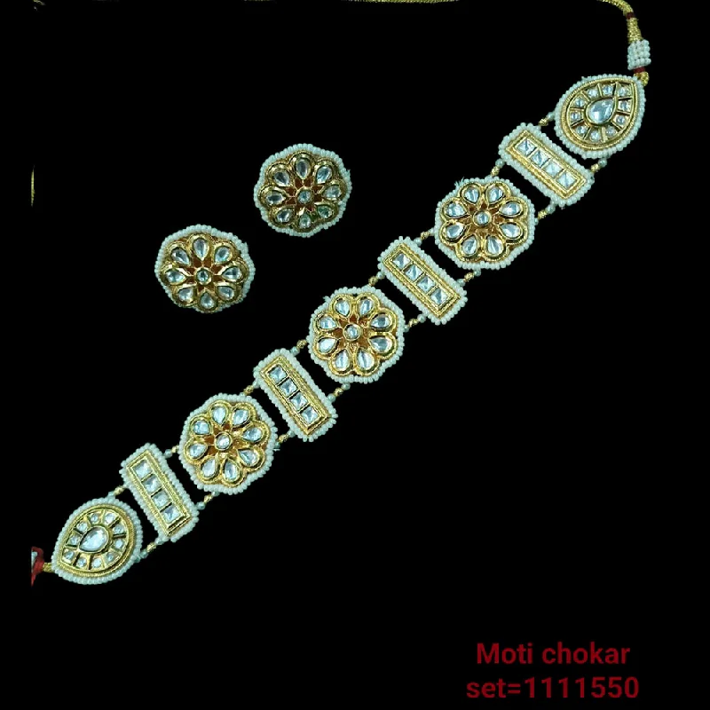 women’s gemstone necklaces-Padmawati Bangles Kundan Stone Gold Plated Necklace Set