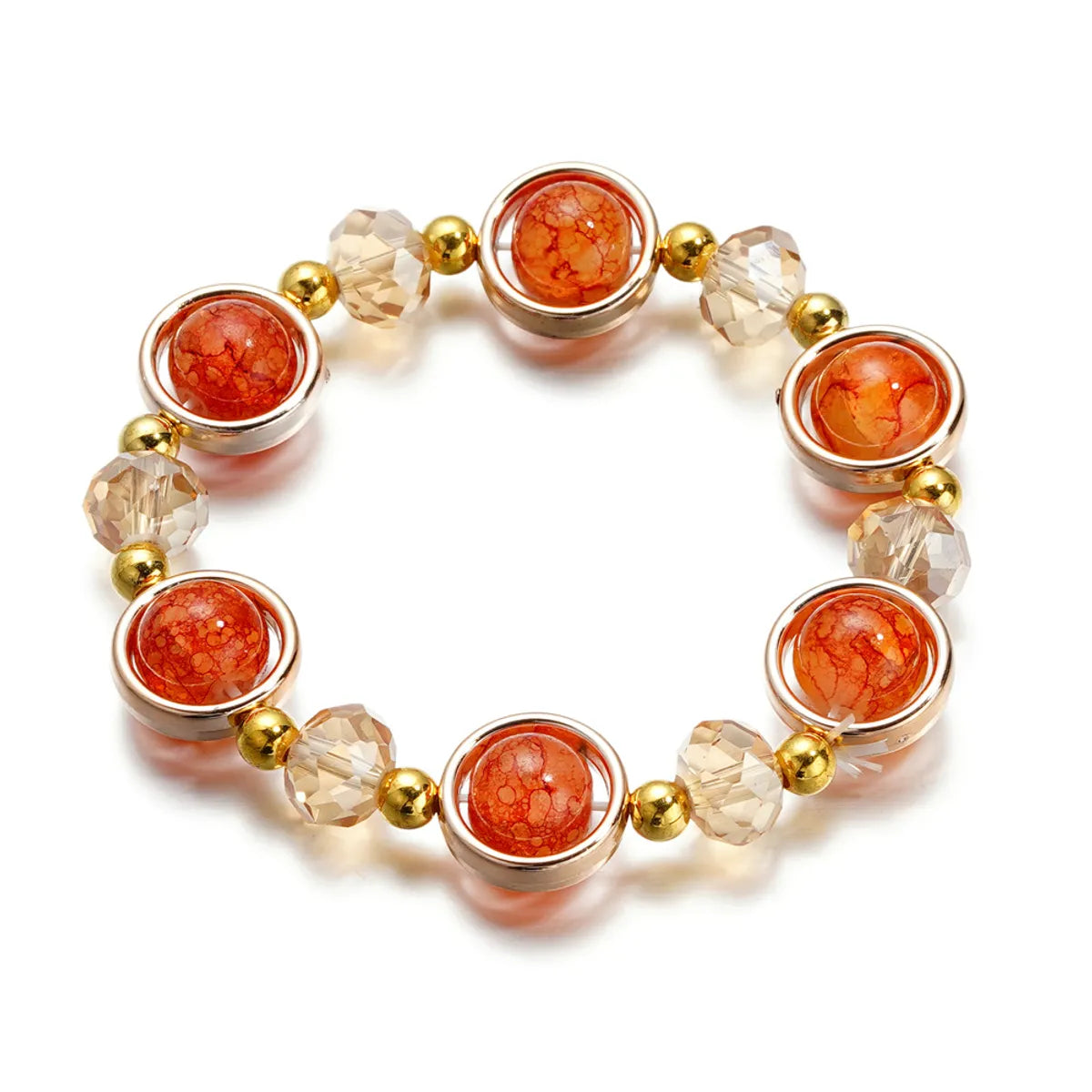 Ice Split Ink Dyed Glazed Bracelet -- Orange