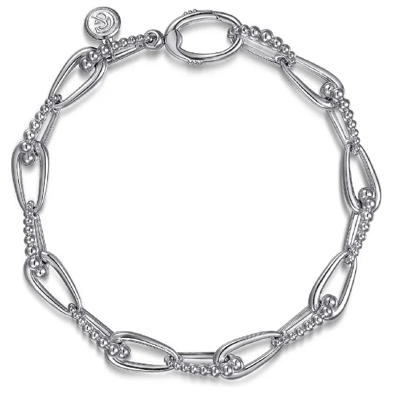 women’s multi-colored bracelets-Gabriel Sterling Silver Bujukan Link Chain Bracelet