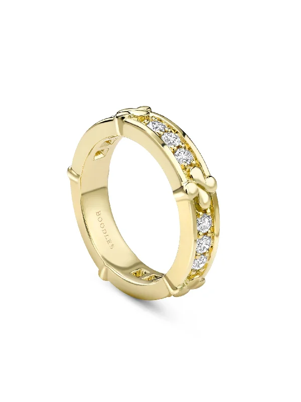 women’s round cut engagement rings-Be Boodles Yellow Gold Diamond Wedding Ring