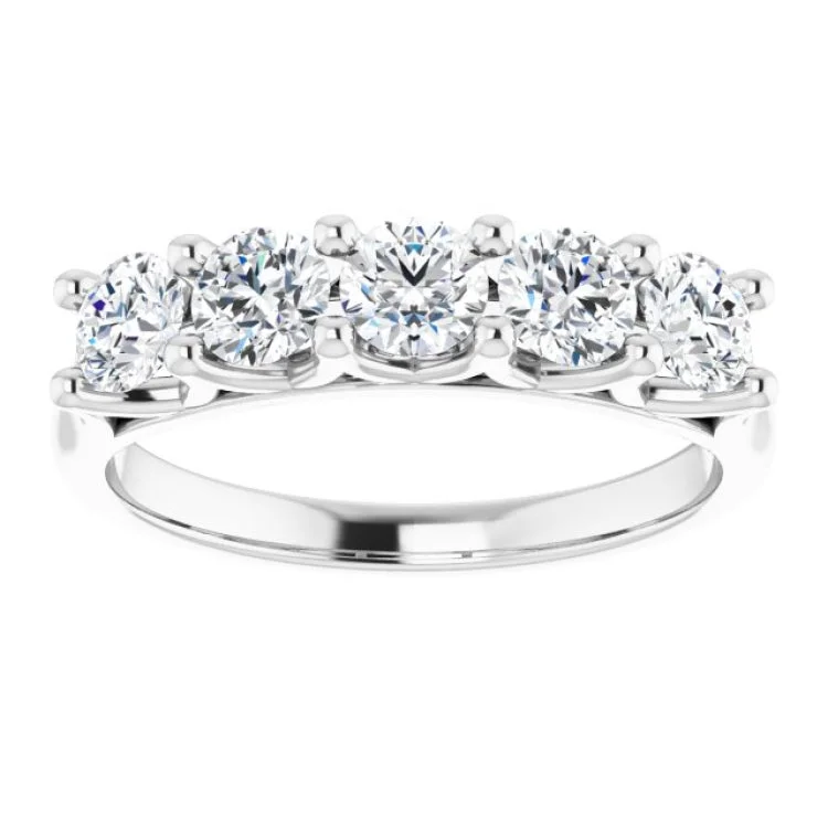 women’s personalized rings-Platinum 1 CTW Natural Diamond Anniversary Band