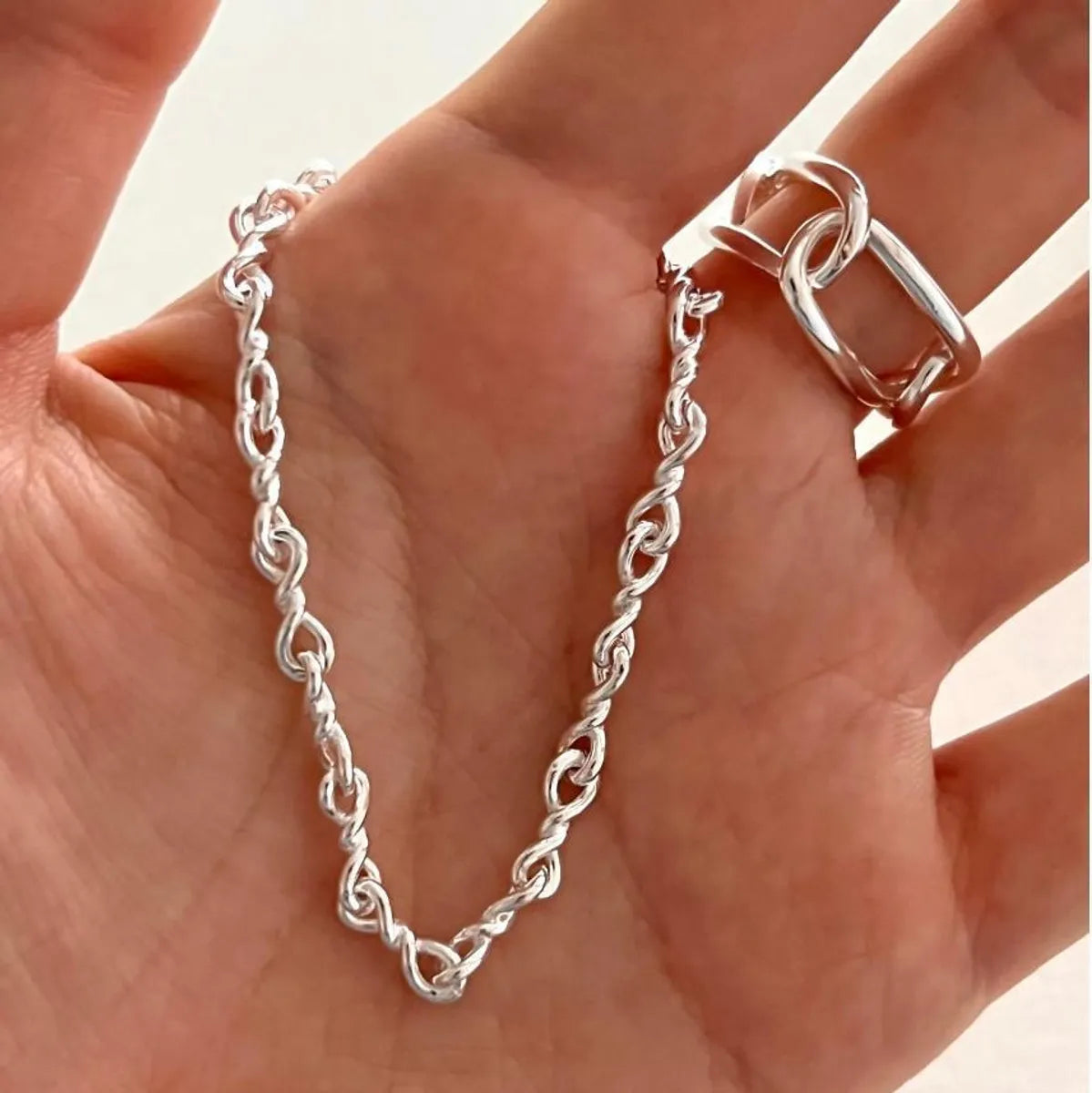 women’s infinity bracelets-Wholesale Simple Style Solid Color Sterling Silver Bracelets