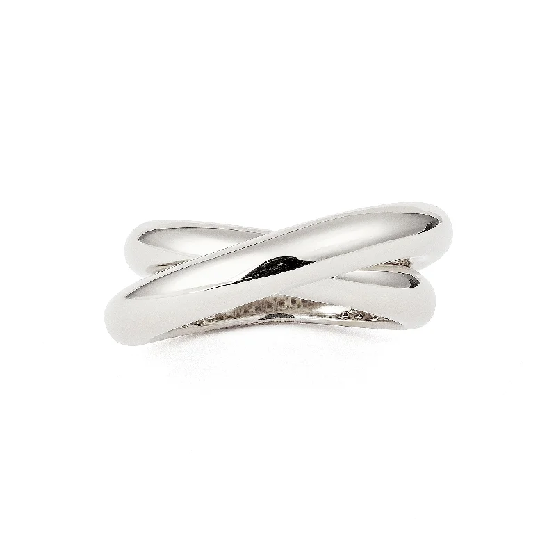 women’s celestial rings-Infinity Loop Medium Plain 18K Whitegold Ring