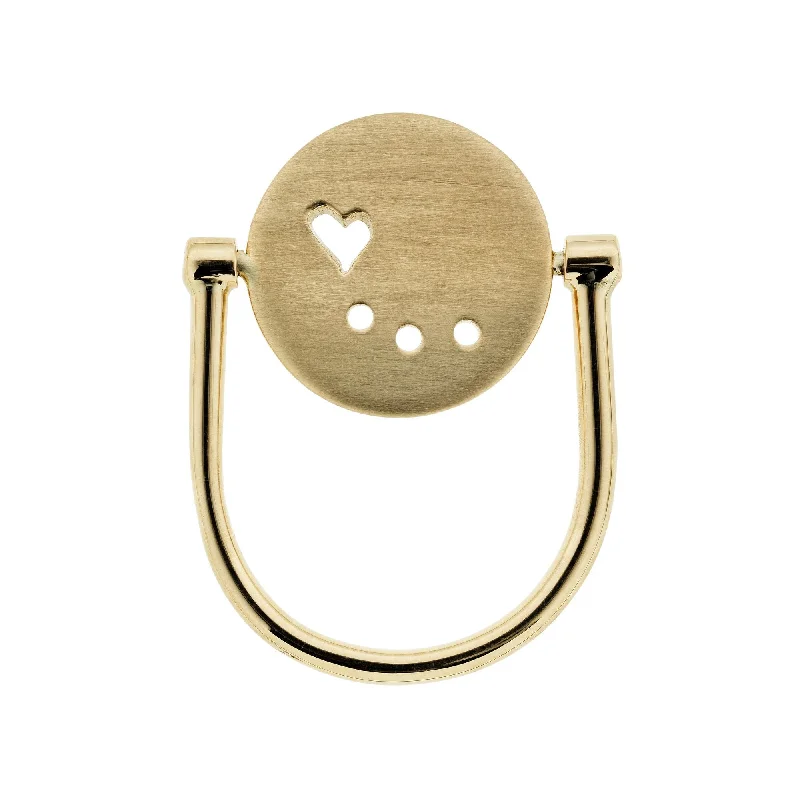 women’s yellow gold rings-Heart & Dots 14K Gold Ring