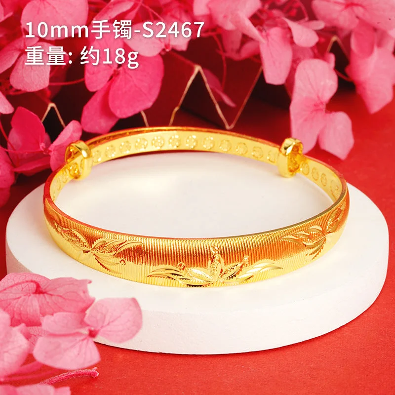 10mm Bracelet Brushed Lotus Butterfly-S2467