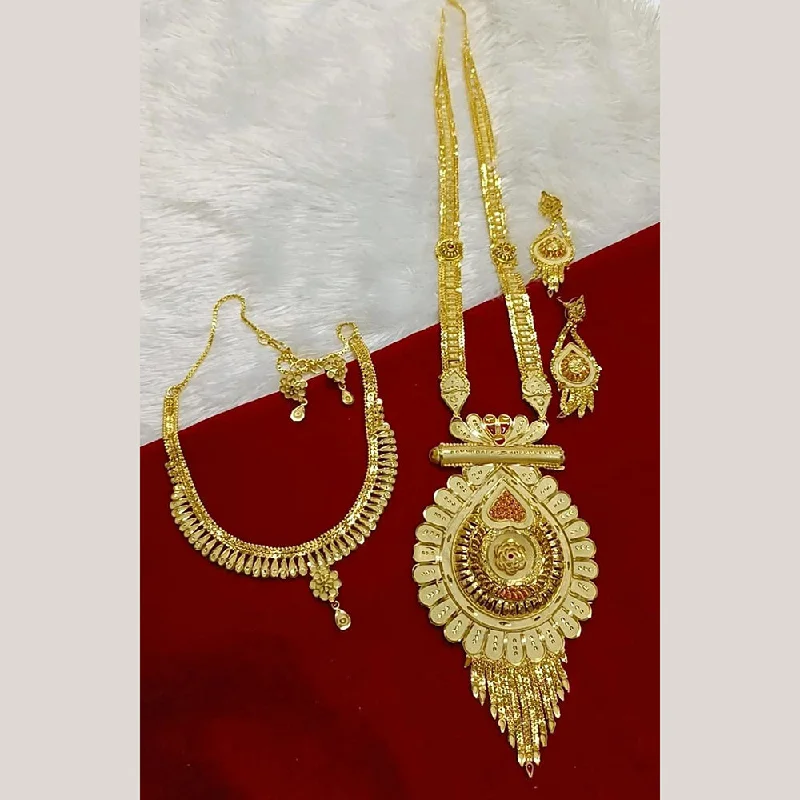 women’s bridal necklaces-Pari Art Jewellery Forming Double Necklace Set