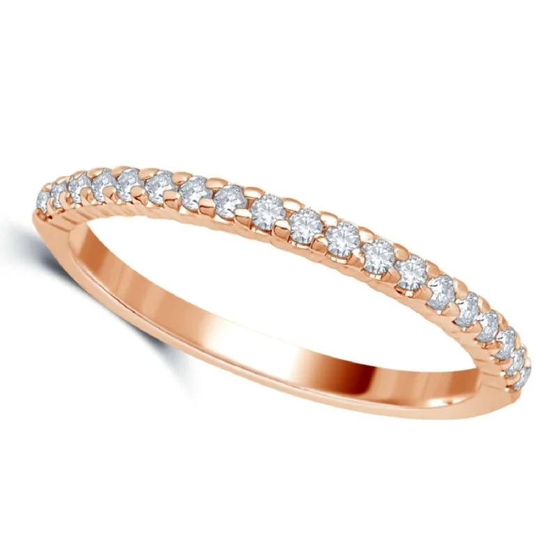 women’s round cut engagement rings-1/7 CTW Diamond Wedding Ring in 14KT Rose Gold