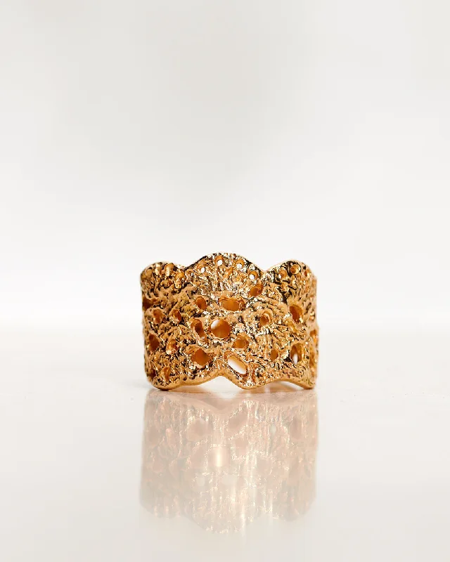 women’s nature rings-Lace 18K Gold, Whitegold or Rosegold Ring