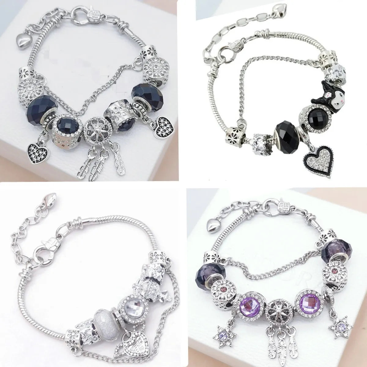 women’s silver bracelets-Casual Simple Style Heart Shape Alloy Wholesale Bracelets