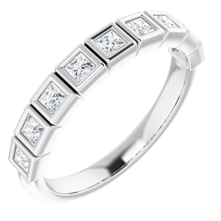 women’s vintage rings-14K White 1/2 CTW Natural Diamond Anniversary Band