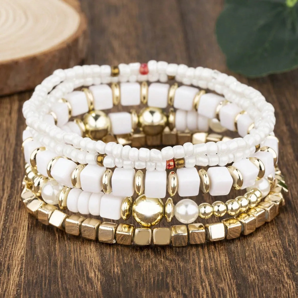 women’s minimalist bracelets-Bohemian Round Alloy Seed Bead Beaded Women'S Bracelets