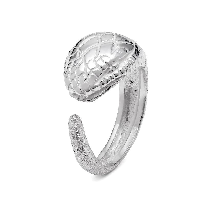 women’s abstract rings-Fucine Romane | Serpente Silver Ring