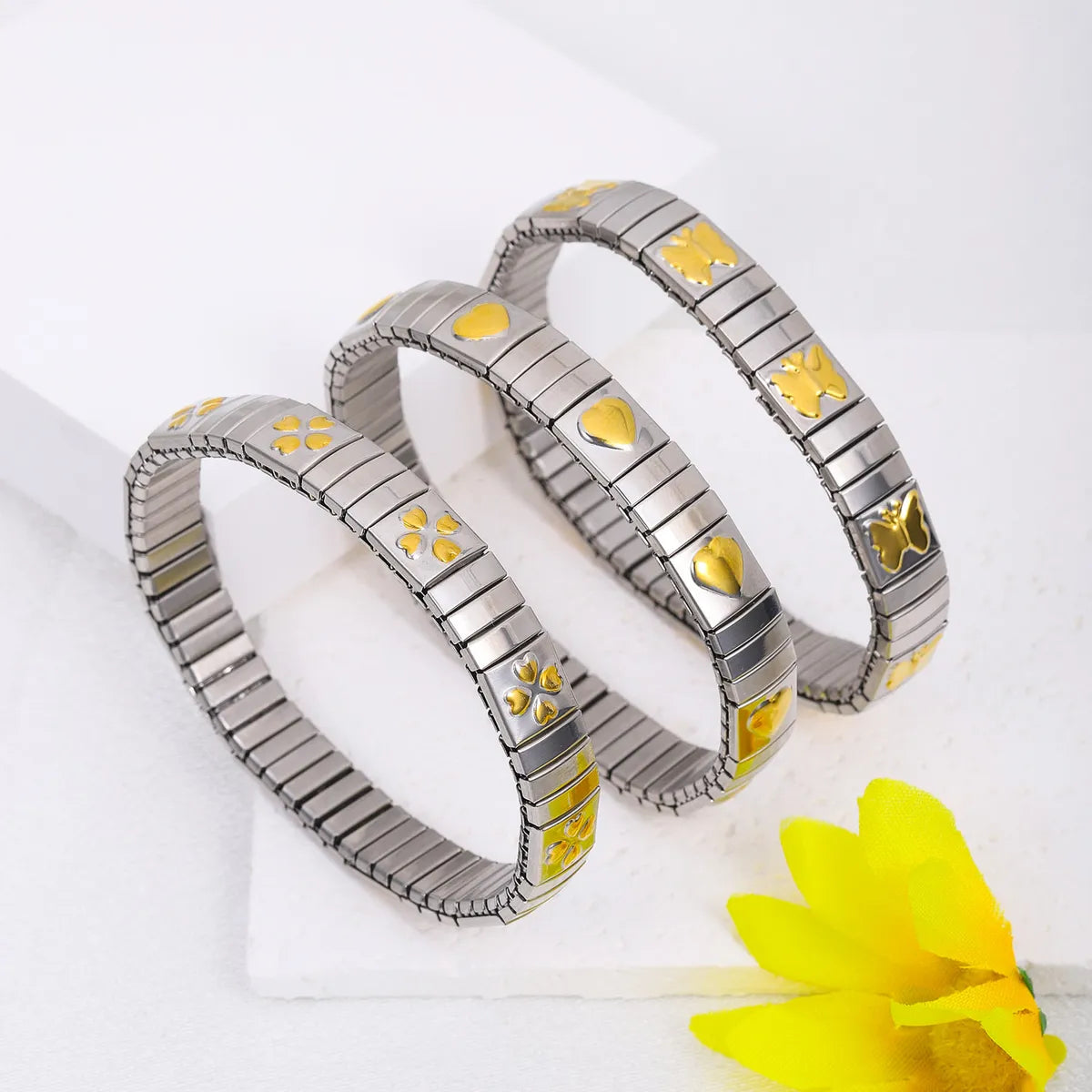 women’s open bangles-Basic Modern Style Classic Style Geometric 304 Stainless Steel Plating Women'S Bracelets