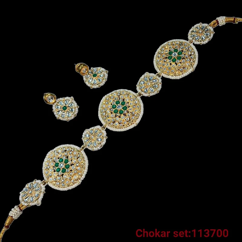 women’s trendy necklaces-Padmawati Bangles Kundan Stone Necklace Set