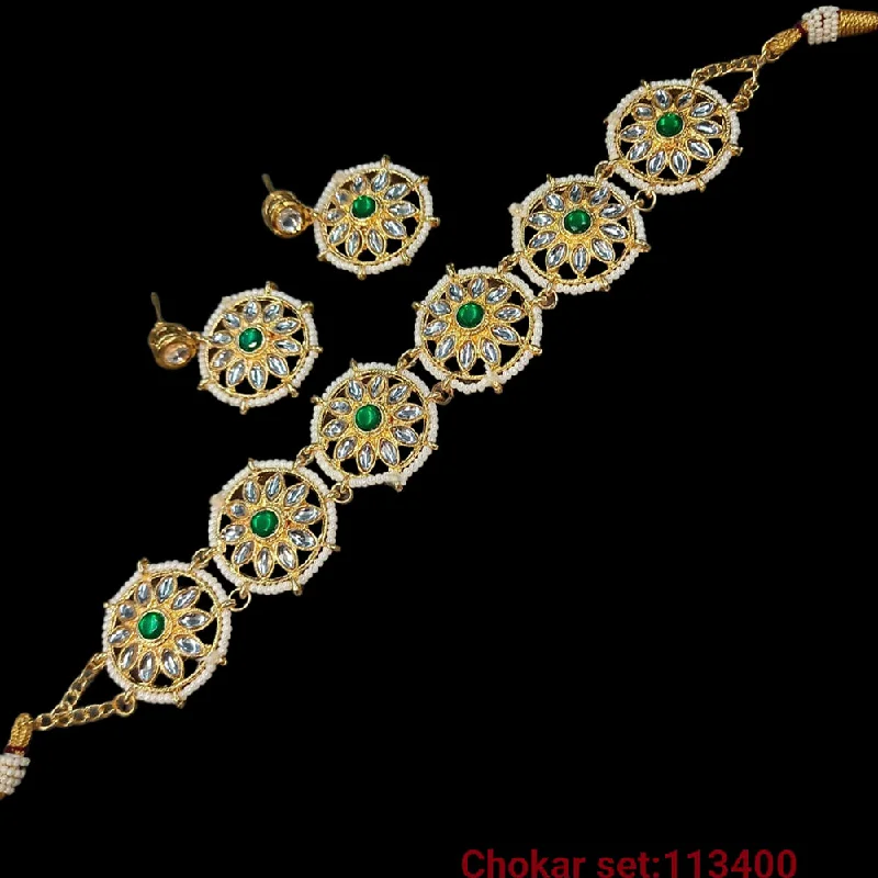 women’s ruby necklaces-Padmawati Bangles Kundan Stone Necklace Set