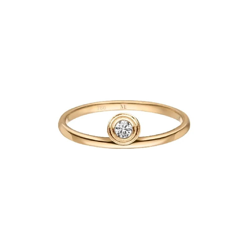 women’s designer engagement rings-Drops of Memories 18K Gold Ring w. Lab-Grown Diamond