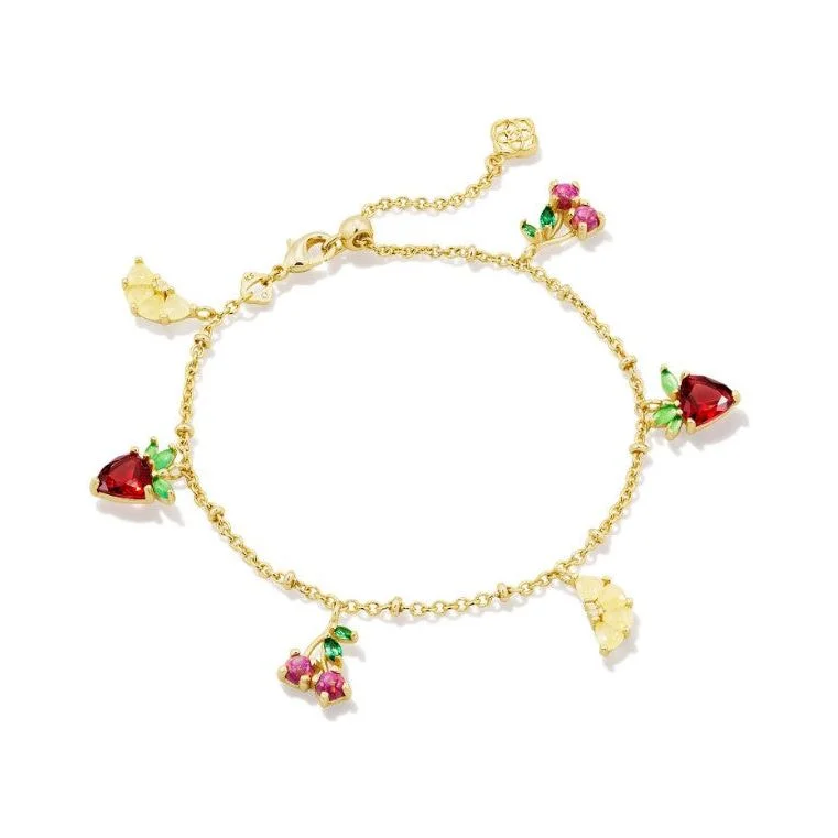 women’s beaded bangles-Kendra Scott Delicate Fruit Gold Chain Bracelet